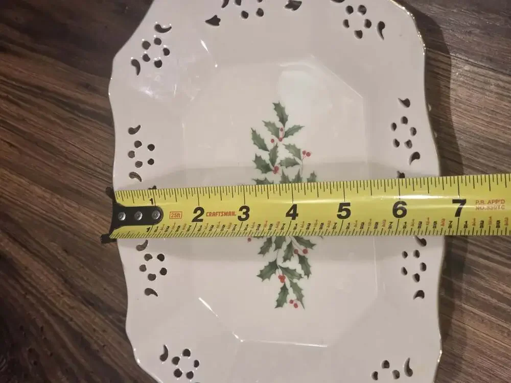 Vtg Lenox Holiday Tray Reticulated 9x 6.75